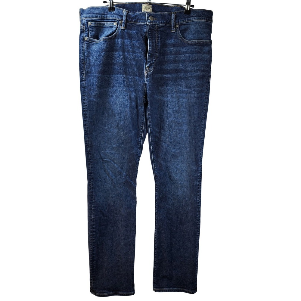 J Crew 770 Straight Fit Jeans Men 38x32 Dark Wash Denim Stretch Festival Stretch